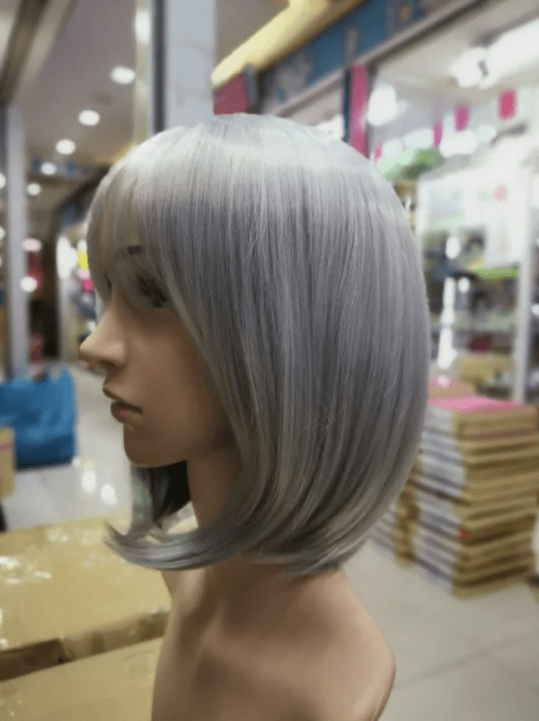 วิกผม วิกผมสั้น วิกผมสีเทาสั้น - Image 2