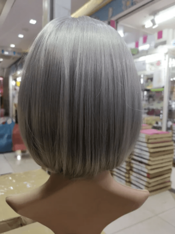 วิกผม วิกผมสั้น วิกผมสีเทาสั้น - Image 3